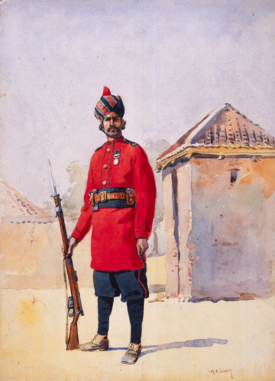 Soldado del 22º Punjabis Awan de Shahpur, ilustración para 